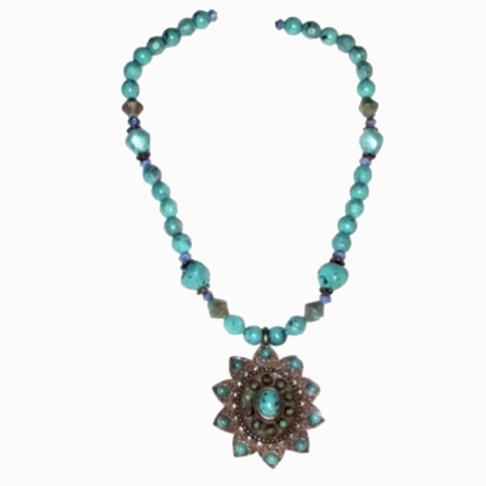 NWOT:  Awesome AQUA Necklace - Picture 3 of 6
